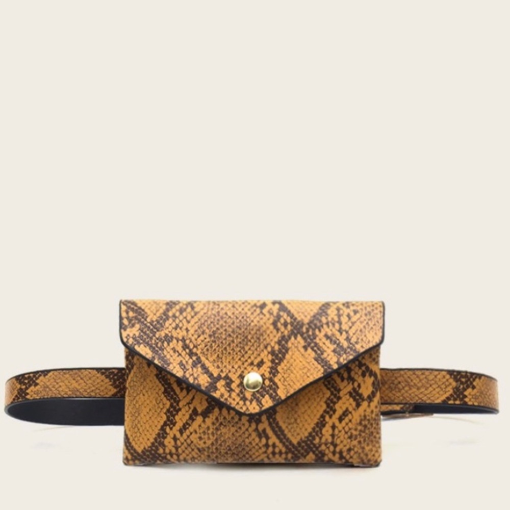 Snakeskin Flap Fanny Pack